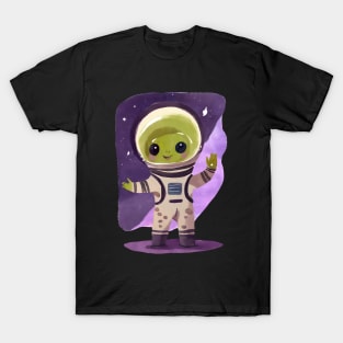 Cute Watercolor Space Alien Astronaut T-Shirt